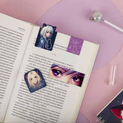 Закладки магнитные для книг, 4шт., MESHU «Neko» MS_55149