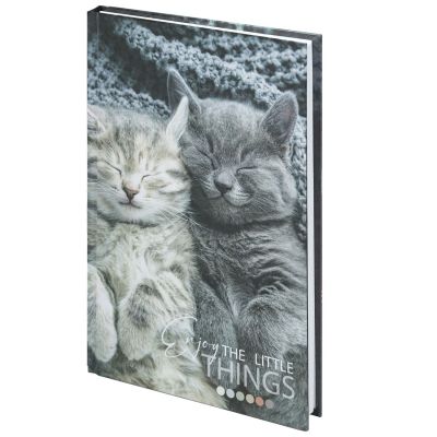 Блокнот А5 134х206мм, 80л, твёрдый, клетка, STAFF, Котики, 114413