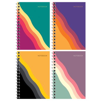 Записная книжка А6 120л. на гребне BG «Bright wave»