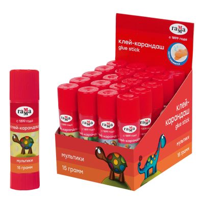 Клей-карандаш Гамма «Мультики», 15г, ПВП 1582022.15