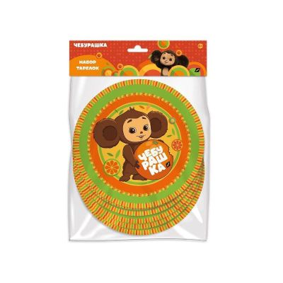 ND Тарелки бумажные Чебурашка 18см 6шт 80107537