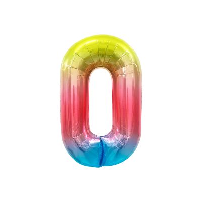 Воздушный шар, 40", MESHU, цифра 0, розовый, фольгированный MS_51244