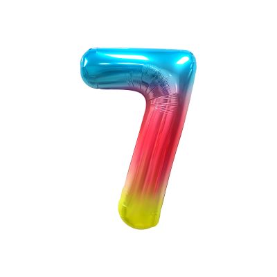 Воздушный шар, 40", MESHU, цифра 7, розовый, фольгированный MS_51241