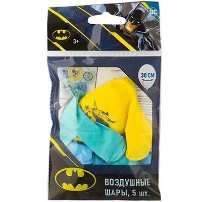 Воздушные шарики «Бэтмен» 30 см, 5 шт. шар латекс 302335