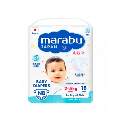 MARABU Подгузники NB (2-5 кг) 18шт 1/8