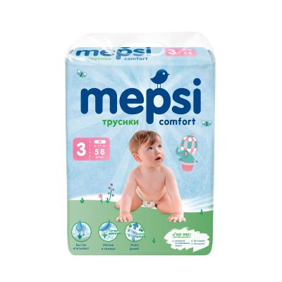 MEPSI Подгузники трусики M 6-11кг (58 шт) 1/4