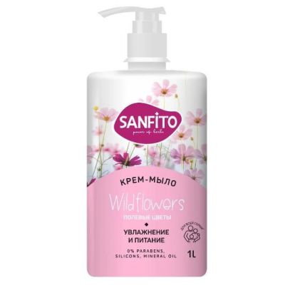 Sanfito крем-мыло Sensitive 1000мл Полевые цветы 1/8 24855