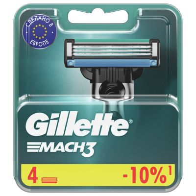GILLETTE MACH3 Cменные кассеты для бритья 4шт 1/20
