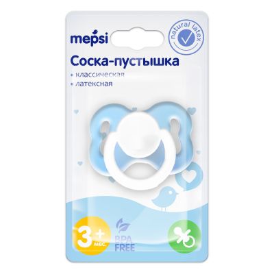 MEPSI Соска-пустышка латексная классическая, 3+ 0322 МИКС