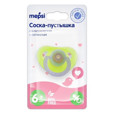 MEPSI Соска-пустышка латексная классическая, 6+ 0304 МИКС