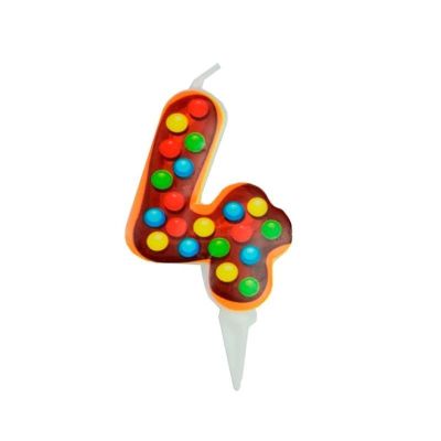 MС Свеча Цифра 4 Пончик 6см