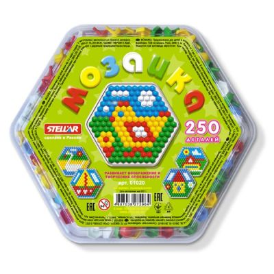 STELLAR Мозаика (диаметр 13мм/250 деталей), шестигранная коробка