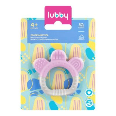 LUBBY Прорезыватель, от 4 мес, сил.  1\12