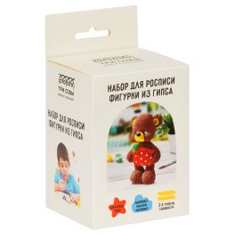 Набор для росписи фигурки из гипса ТРИ СОВЫ «Мишка-малыш», с красками и кистью