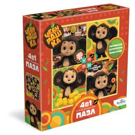 Пазл 4в1 (9-16-25-36) Чебурашка. Яркое настроение. УТМ01410406 8178