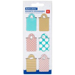 Закладки для книг МАГНИТНЫЕ c высечкой, «CAT YOGA», набор 6 шт., 35х25мм, BRAUBERG, 113162