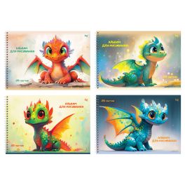 Альбом для рисования 20л., А4, на гребне BG «Дракончики» АР4гр20 10876