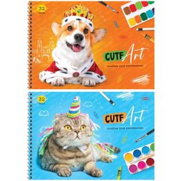 Альбом для рисования 32л., А4, на гребне ArtSpace «Животные. Cute art», эконом А32спЭ_44458 (Россия)