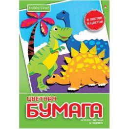 Бумага цветная А4, 6 листов, 6 цветов «Хобби тайм» 11-406-255 (Россия-Альт) 3289421