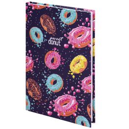 Блокнот А5 134х206мм, 80л, твёрдый, клетка, выборочный лак, BRAUBERG KIDS, Donuts, 114425