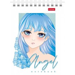 Блокнот А6 гребень (крепление сверху) 40л. 40Б6В1гр Ангелы аниме