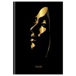 Ежедневник недатированный А5, 136л., 7БЦ, BG «Golden girl», глянцевая ламинация, тиснение фольгой ЕН