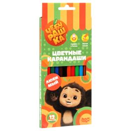 Карандаши цветные Мульти-Пульти «Чебурашка», 12цв., заточен., картон, европодвес CPЧБ_52996 (Россия)