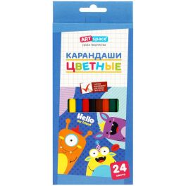 Карандаши цветные ArtSpace «Монстрики», 24цв., заточен., картон, европодвес CP_41032 (Россия) R