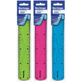 Линейка 20см Berlingo «Flexy», пластиковая, гибкая, ассорти, европодвес PR_10020 (Россия) R
