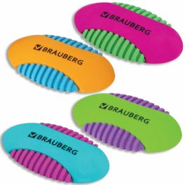 Ластик BRAUBERG «Mix S», 58х33х13мм, цвет ассорти, 228724