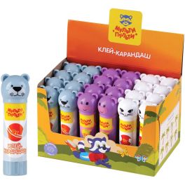 Клей-карандаш Мульти-Пульти «Зверята: Морской котик, Бегемот, Кошка », 09г, ПВП GS_82995