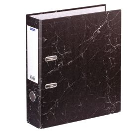 Папка-регистратор OfficeSpace, 70мм, мрамор, черная, бюджет 251891