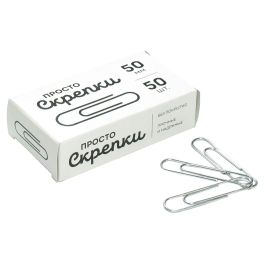Скрепки канцелярские GLOBUS, 50 шт., 50 мм, без покрытия с50-50 (Россия)