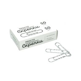 Скрепки канцелярские GLOBUS, 50 шт., 50 мм, без покрытия, гофрированные Г50-50 (Россия)