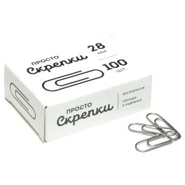 Скрепки канцелярские L28 мм GLOBUS 100шт. 1078724 (Россия)