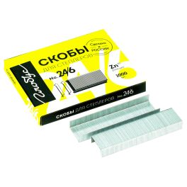 Скобы для степлера №24/26/6 Globus, оцинкованные, 1000шт. С24/26/6-1000