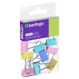 Зажимы для бумаг 19мм, Berlingo, 10шт., цветные, ПВХ упак., европодвес, ассорти пастель 330193 BC101