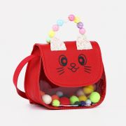 Сумка дет Кошка, 13*6*12, отд на магните, дл ремешок, красный   9653938