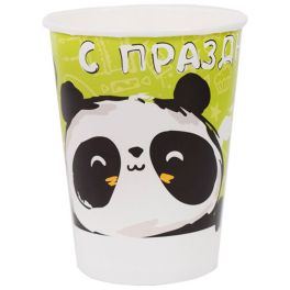 Стаканы бумажные ПатиБум «Панда. С Праздником!», 200мл, 6шт. 4690296069070