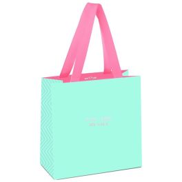 Пакет подарочный 20*20*10см MESHU «Bright turquoise», отд. фольгой, выб. лак, матовая ламинация MS_4