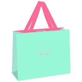 Пакет подарочный 32*26*12см MESHU «Bright turquoise», отд. фольгой, выб. лак, матовая ламинация MS_4