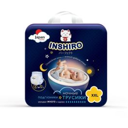 INSHIRO Подгузники-трусики Ночные (Q форма) размер ХXL 14шт/упак. (15-20 кг.) 1/10 NT14
