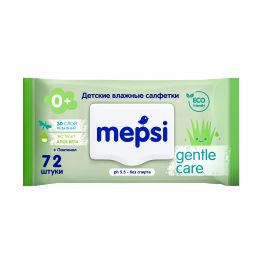 MEPSI Салфетки влажные детские с Алое Вера 3D (72шт) 1/20