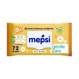 MEPSI Салфетки влажные детские с ромашкой 3D (72шт) 1/20