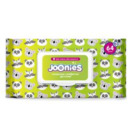 JOONIES Салфетки влажные детские c алоэ с клапаном, 64 шт.