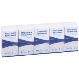 OfficeClean Платки бумажные носовые «Premium», 3-слойные, 18*20см, белые, 10 пачек по 10шт. 279678