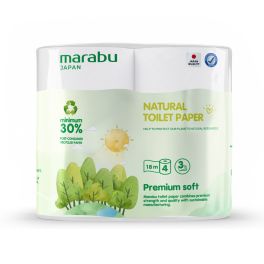 MARABU Бумага туалетная 3-х слойная 18м 4 рулона 1/12 TP047