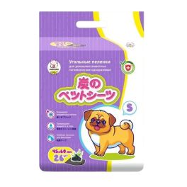 INSHIRO Пелёнки для животных одноразовые 45*60 см, S 26 шт/упак., угольные 1/12 PL600
