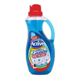 ACTIVE Гель-концентрат для стирки 1500мл универсальный Poly Wash, Свежесть моря технологя холодной с