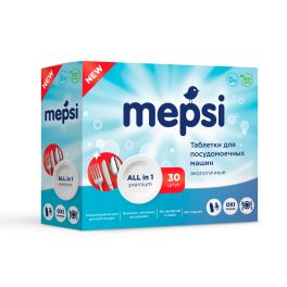 MEPSI Таблетки для посудомоечных машин бесфосфатные,30шт. 1/8
